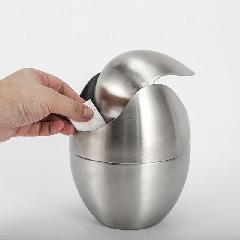 エッグ型 ステンレスゴミ箱