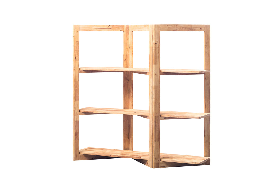 天然木ラバーウッドのディスプレイシェルフ