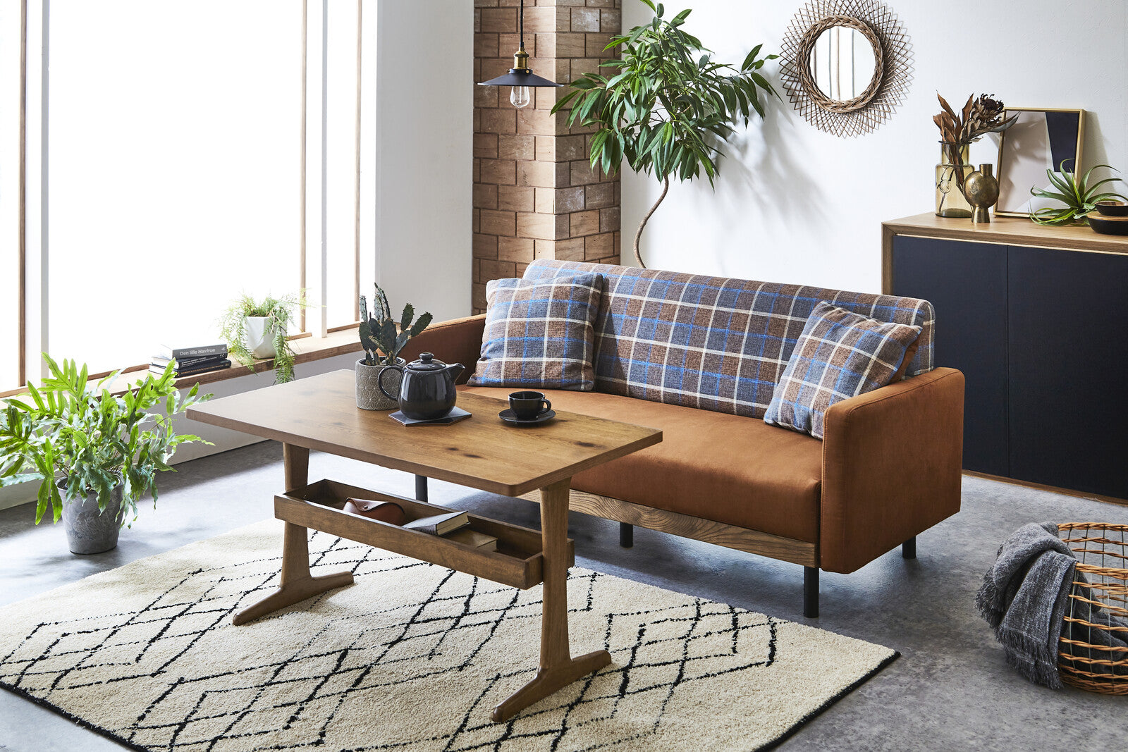 ヴィンテージ風 2.5人掛けソファ