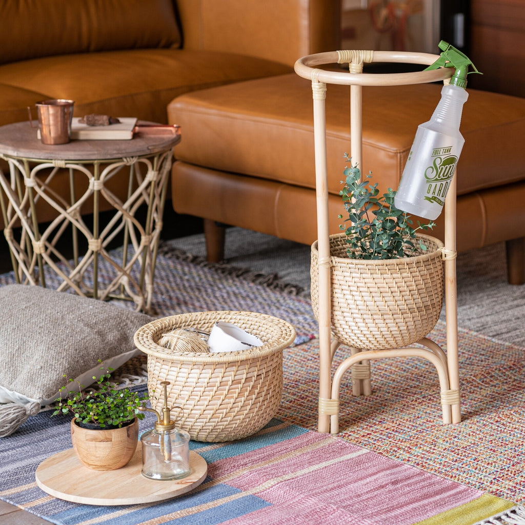 インテリア 蓋付きラタン