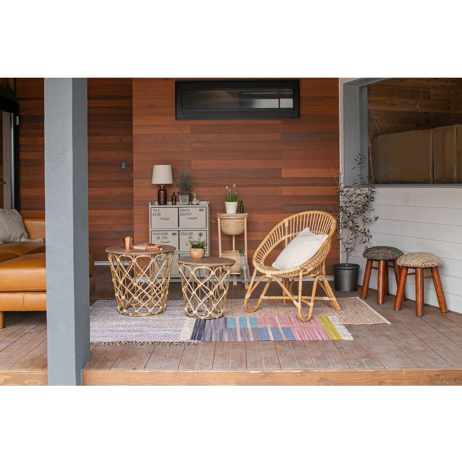 インテリア 蓋付きラタン