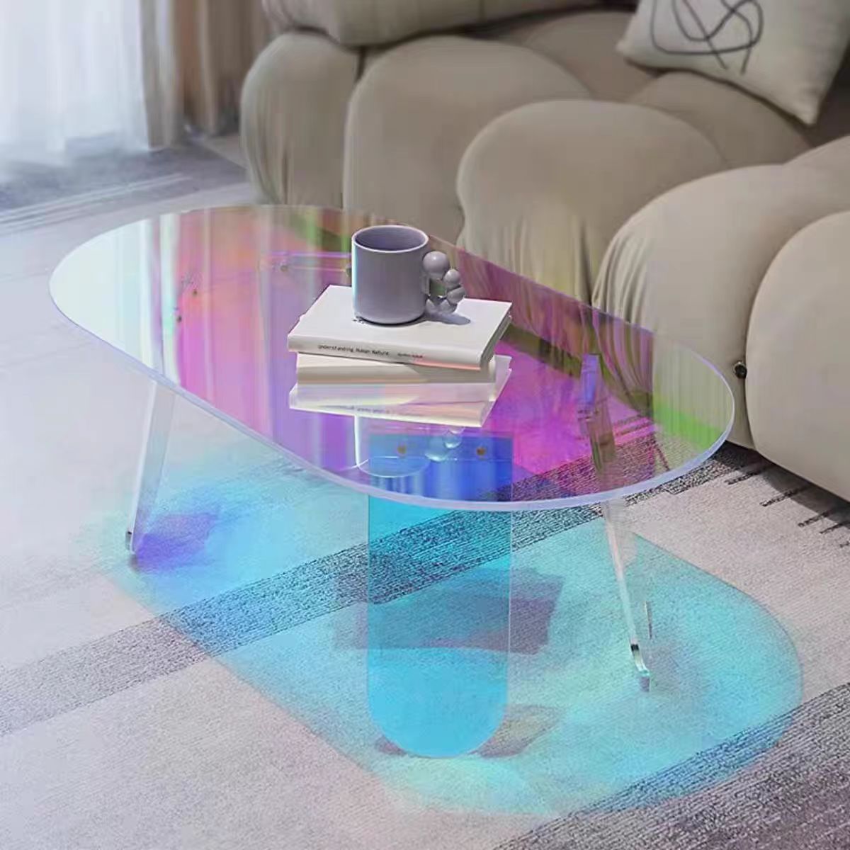 オーロラ アクリル センターテーブル