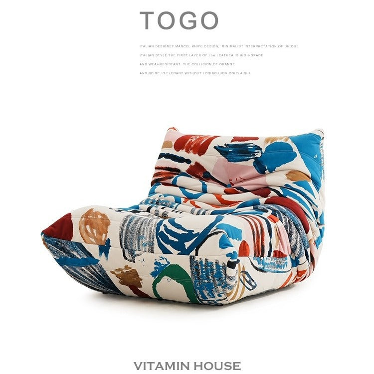 アート柄 フロアソファ