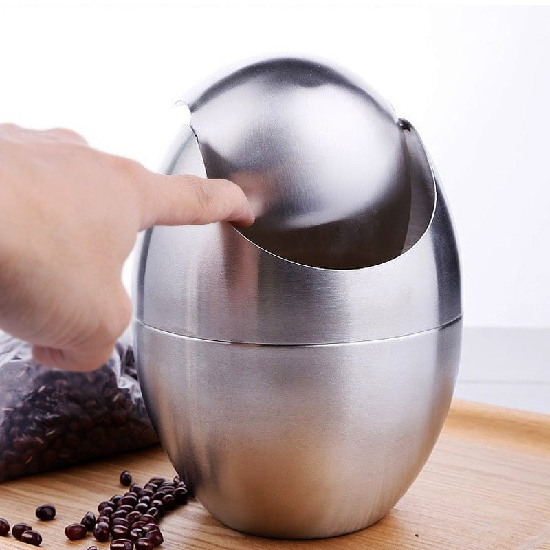 エッグ型 ステンレスゴミ箱